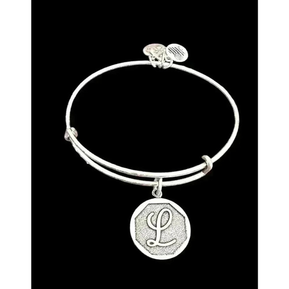 Alex and Ani Raffaelian Silver Expandable Charm “L” Bangle Bracelet - Picture 4 of 5